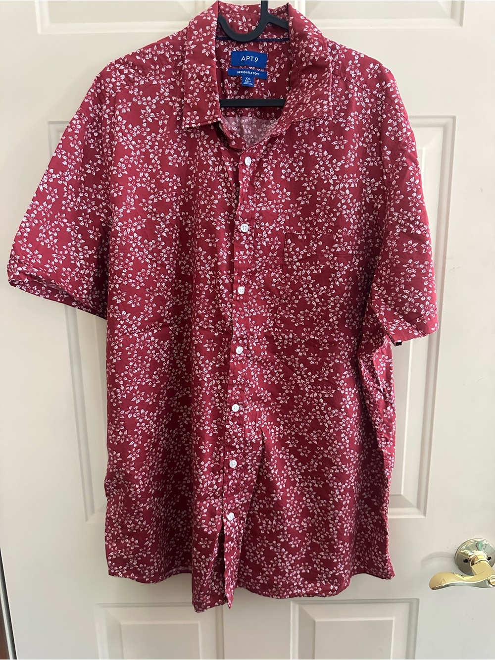 Apt. 9 Red Short-Sleeve Floral Button-Down Shirt